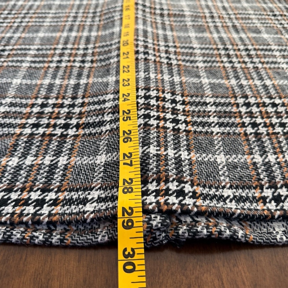 Yest The Netherlands Plaid Shacket Gray Brown Houndstooth Fringe Shirt Jacket 12 - Picture 8 of 10